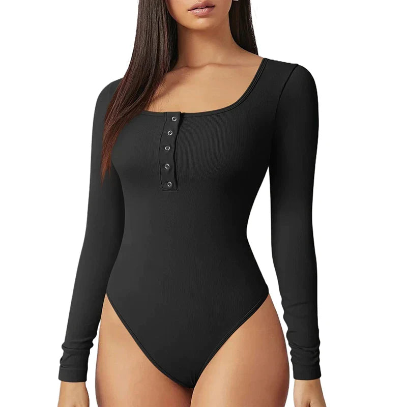 Alyana | Gerippter Bodysuit mit Langen Ärmeln