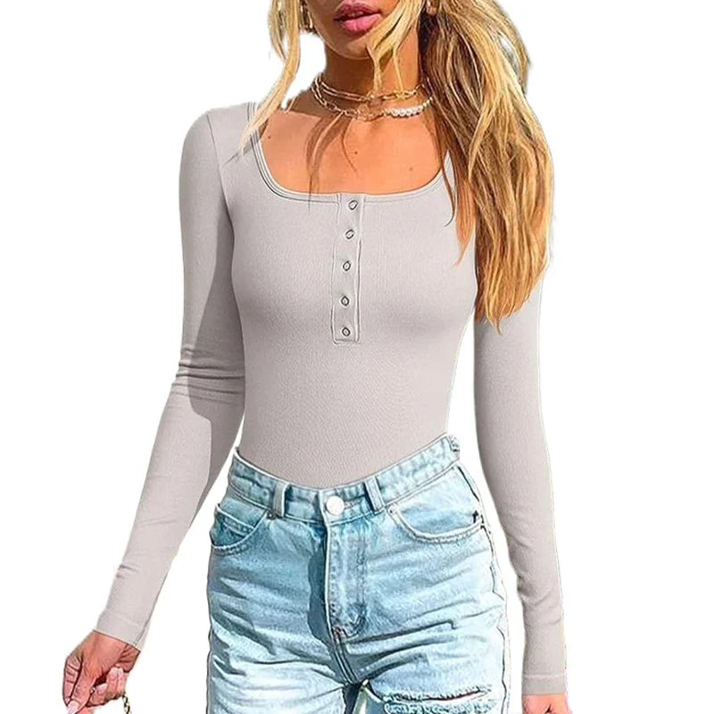 Alyana | Gerippter Bodysuit mit Langen Ärmeln