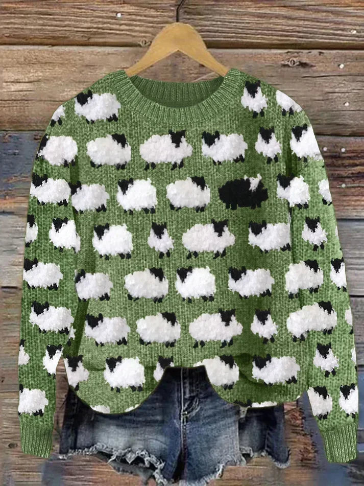Susan – Gemütlicher Vintage-Strickpullover aus Schaffell