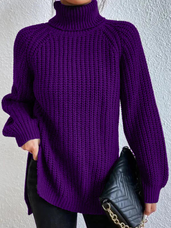 Kaye | Damen Stylischer Rollkragen Pullover | Lang