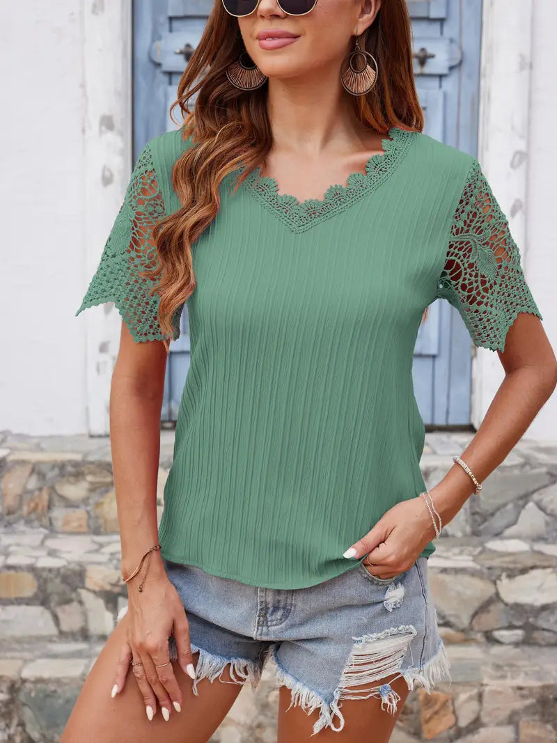 Stilvolle Bluse mit eleganter Spitze