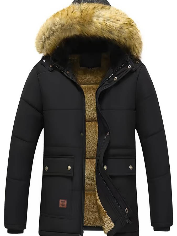 FrostShield – Herren-Wintermantel mit Kapuze