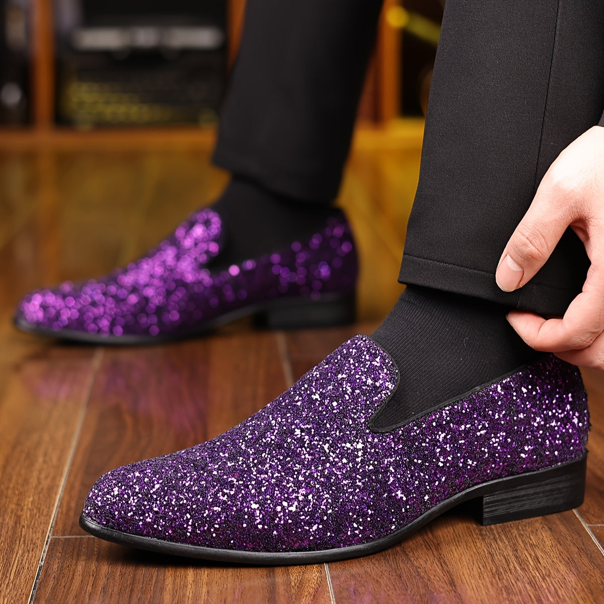 GlamSchritt – Paillettenbesetzte Loafer für Männer