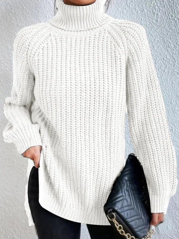 Kaye | Damen Stylischer Rollkragen Pullover | Lang