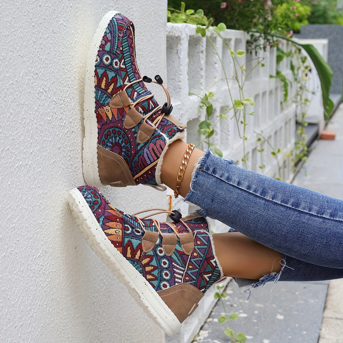 Geometrische Slip-On-Schuhe für Damen
