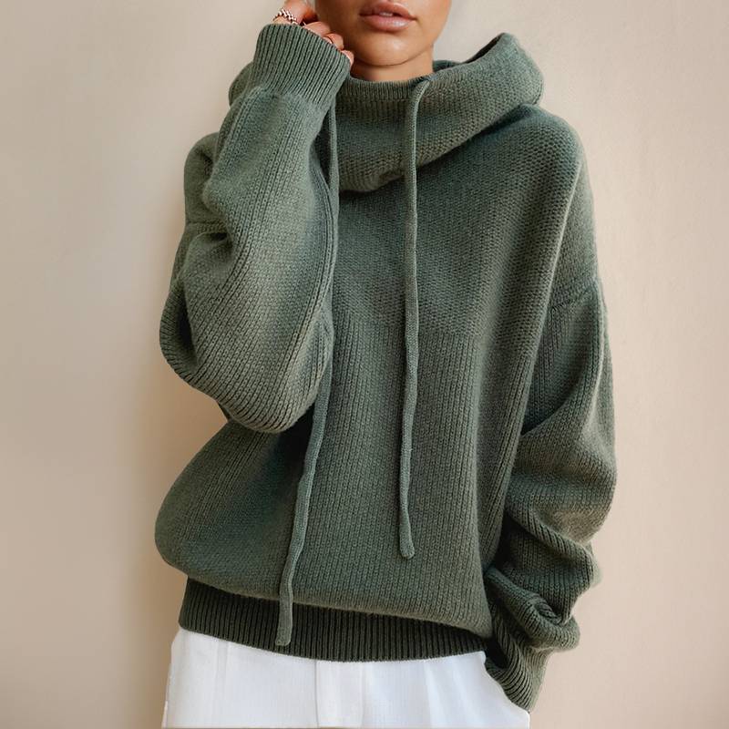 Kayra | Damen Rollkragen Kapuze Pullover | Winter