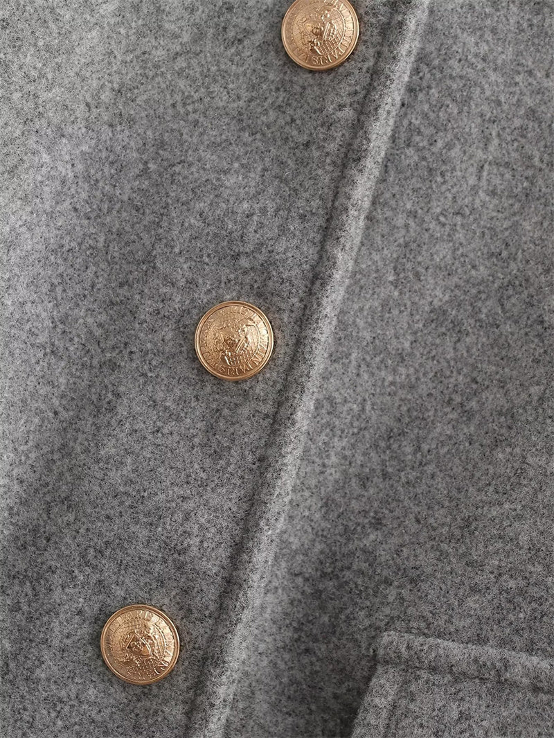 Seorina | Damen Elegante Knopf Daunen Jacke | Winter