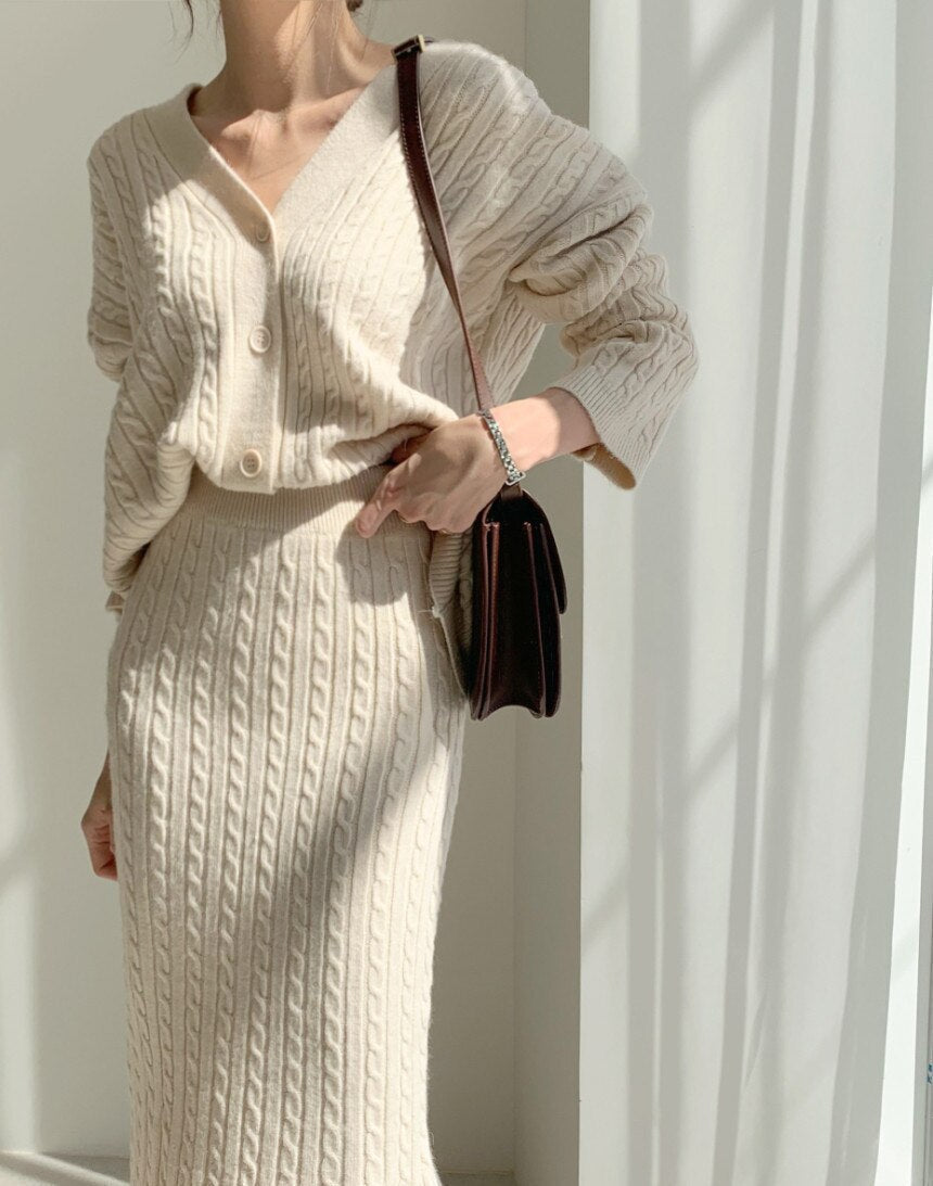 Stella | Elegantes set aus Rock und Pullover