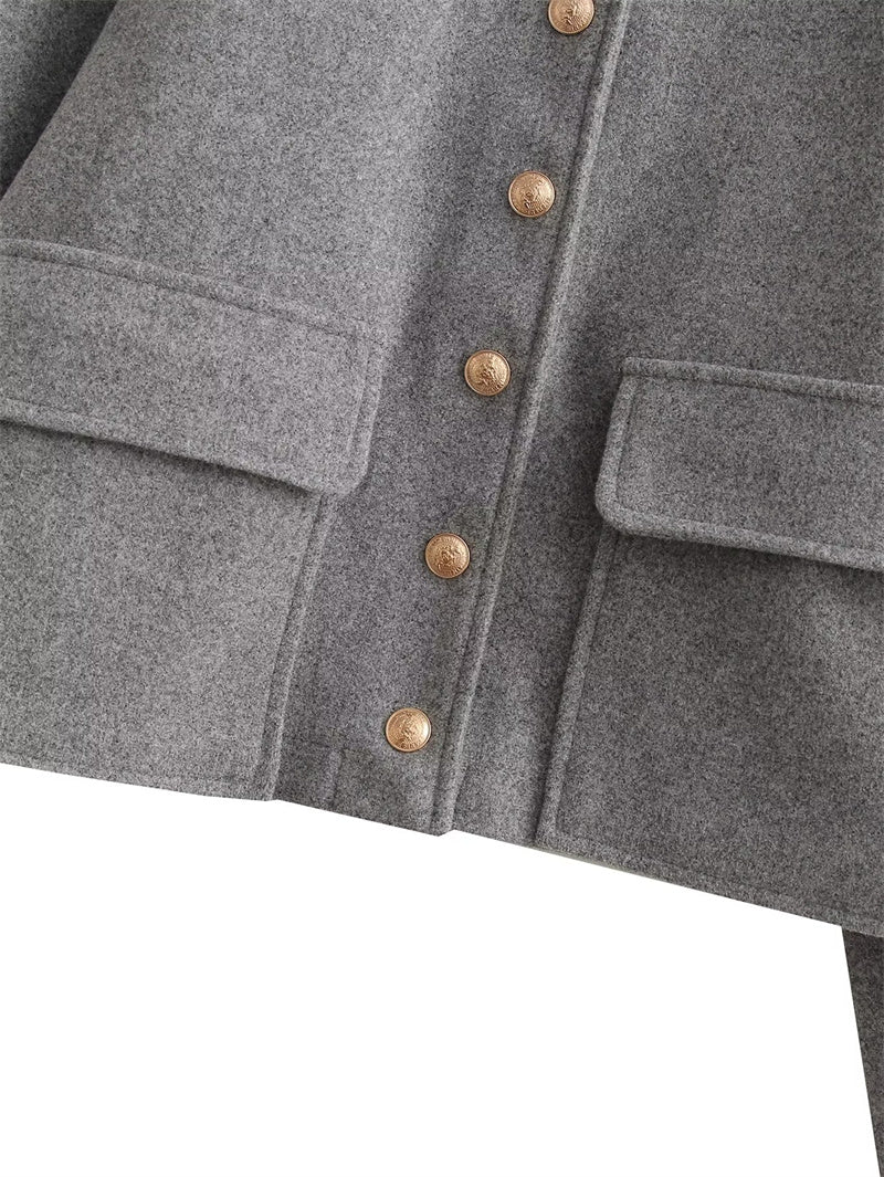 Seorina | Damen Elegante Knopf Daunen Jacke | Winter