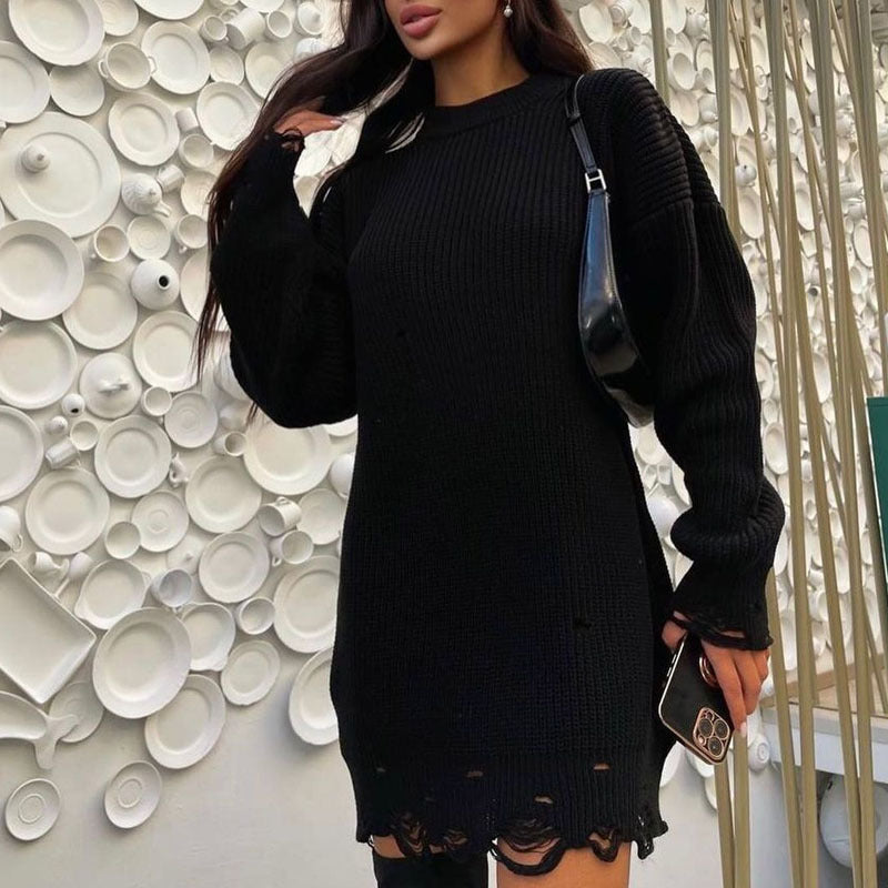 Shaina - Zerrissener Pullover in Übergröße