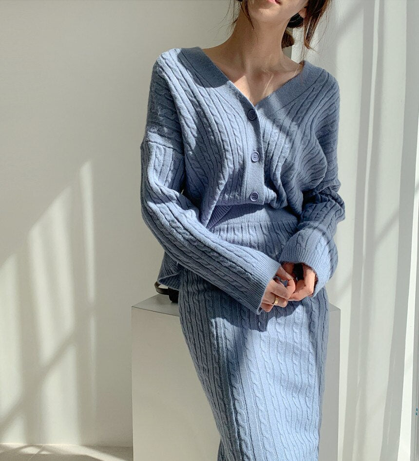 Stella | Elegantes set aus Rock und Pullover