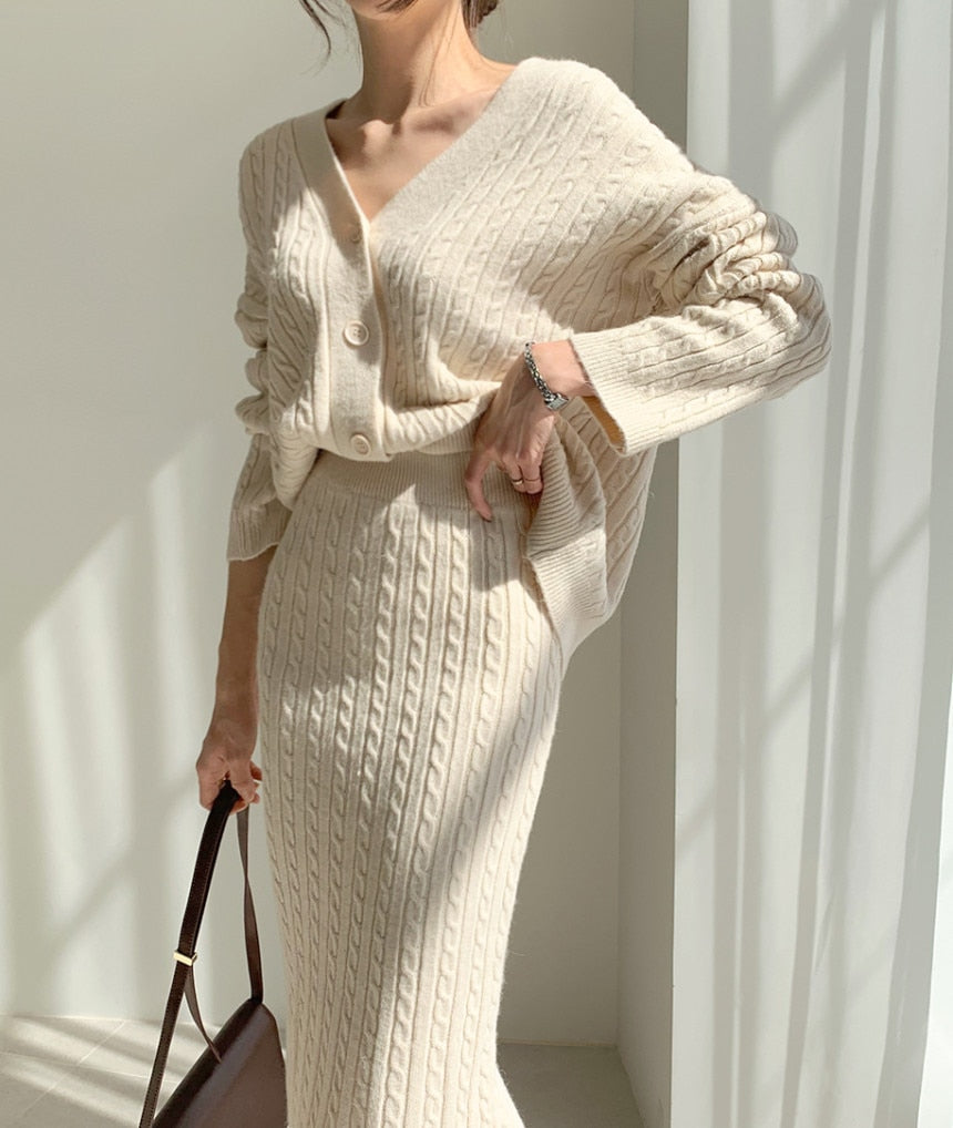 Stella | Elegantes set aus Rock und Pullover