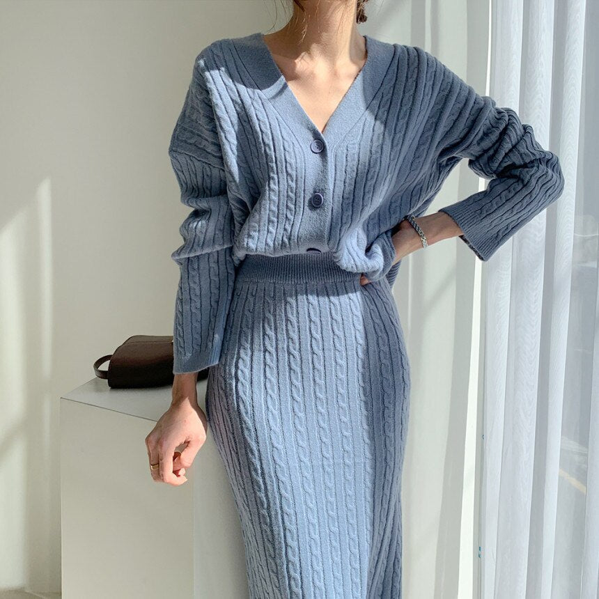 Stella | Elegantes set aus Rock und Pullover