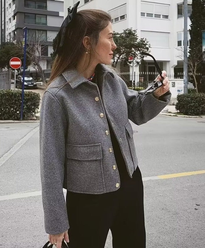 Seorina | Damen Elegante Knopf Daunen Jacke | Winter