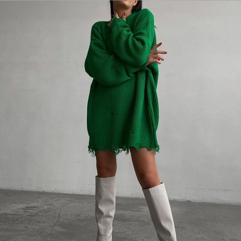 Shaina - Zerrissener Pullover in Übergröße