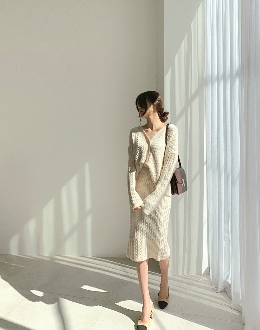 Stella | Elegantes set aus Rock und Pullover