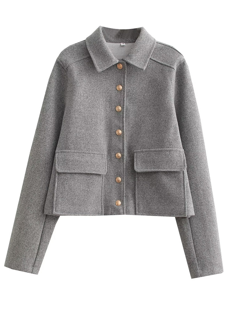 Seorina | Damen Elegante Knopf Daunen Jacke | Winter