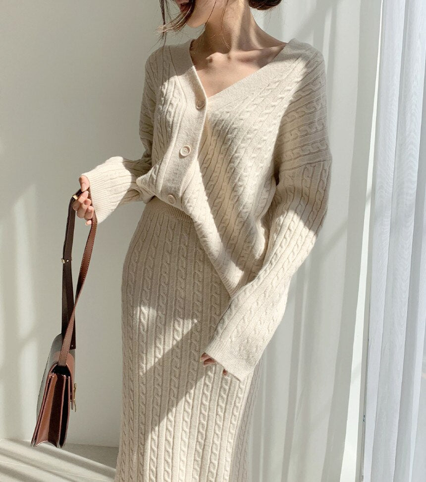 Stella | Elegantes set aus Rock und Pullover
