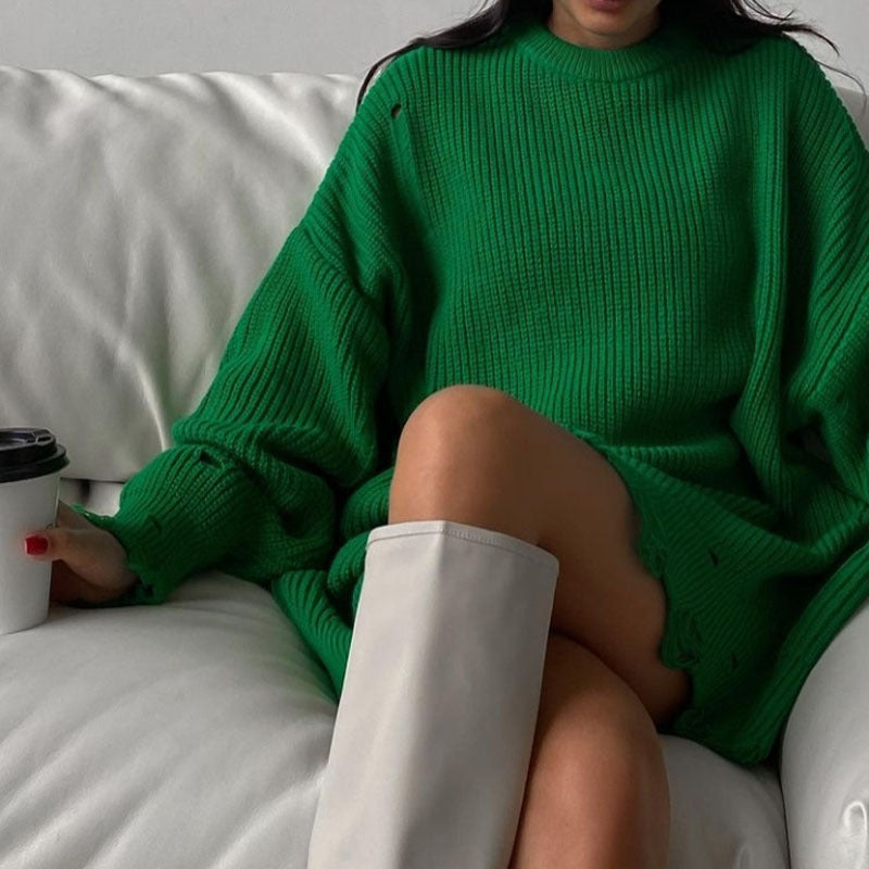 Shaina - Zerrissener Pullover in Übergröße