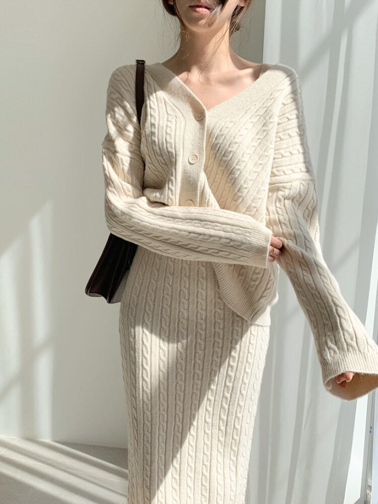 Stella | Elegantes set aus Rock und Pullover