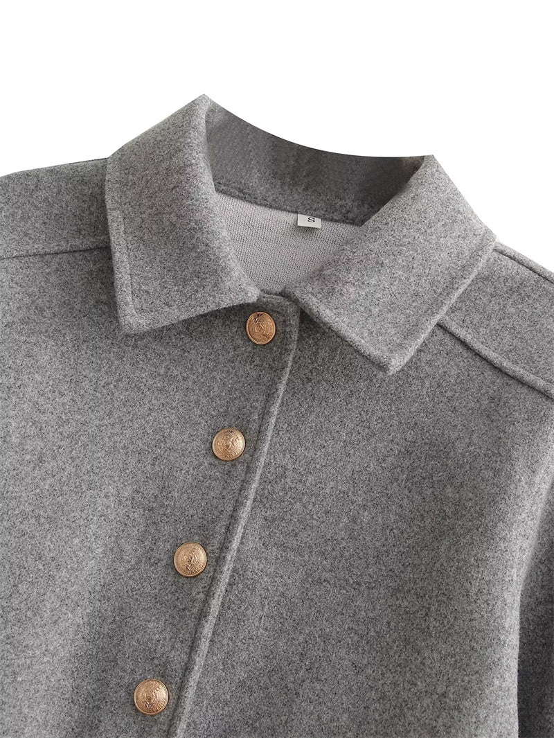 Seorina | Damen Elegante Knopf Daunen Jacke | Winter