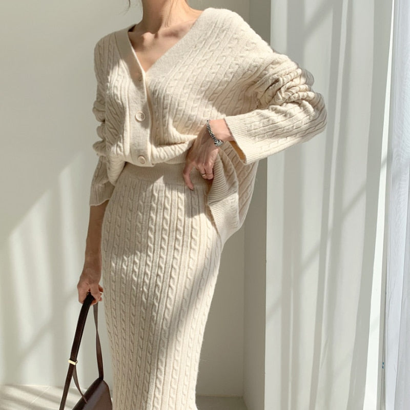 Stella | Elegantes set aus Rock und Pullover