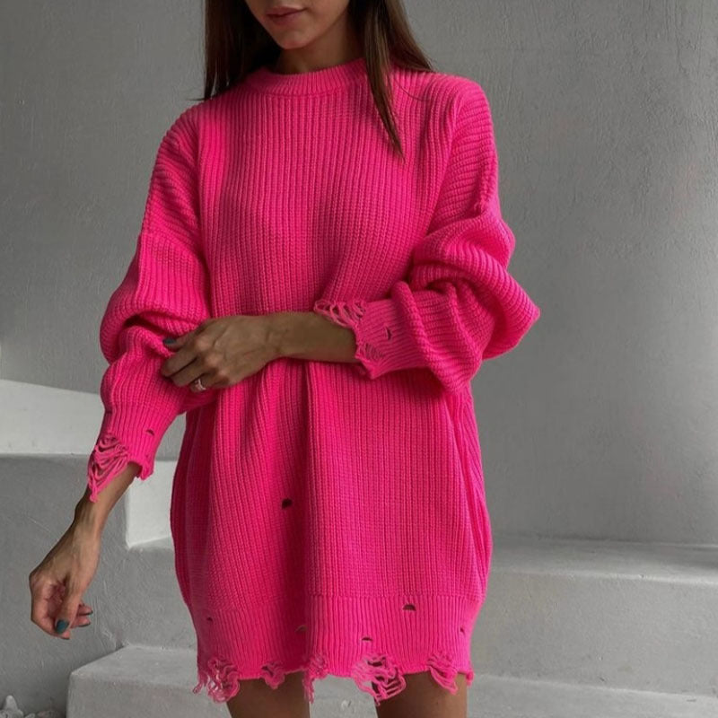 Shaina - Zerrissener Pullover in Übergröße