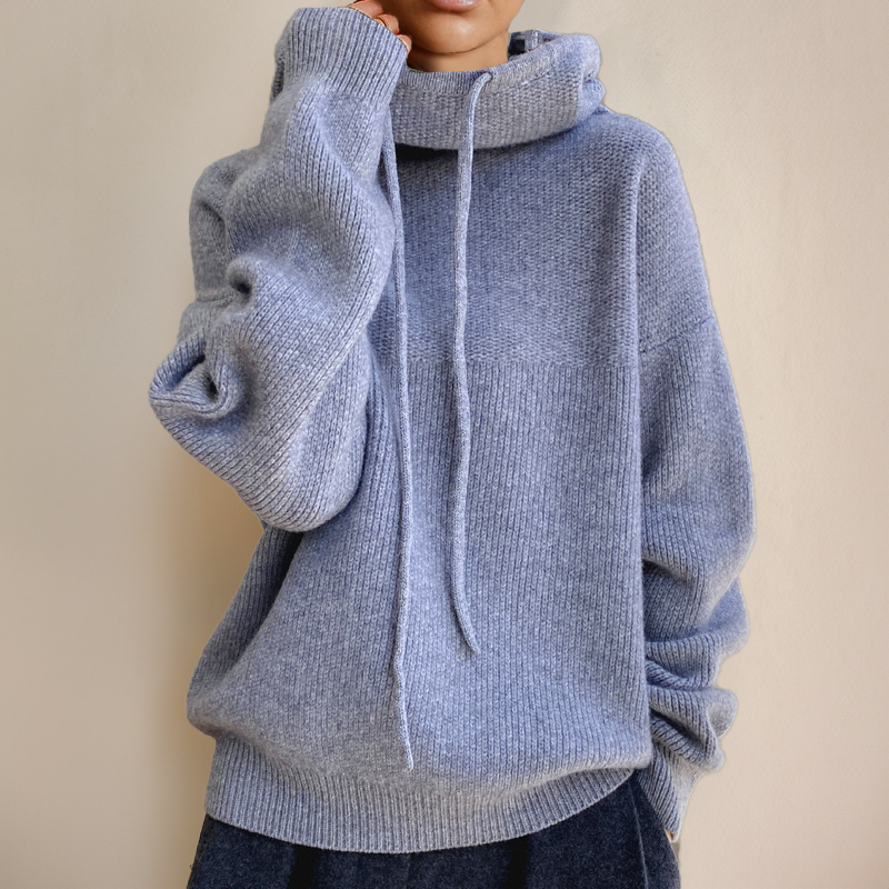 Kayra | Damen Rollkragen Kapuze Pullover | Winter