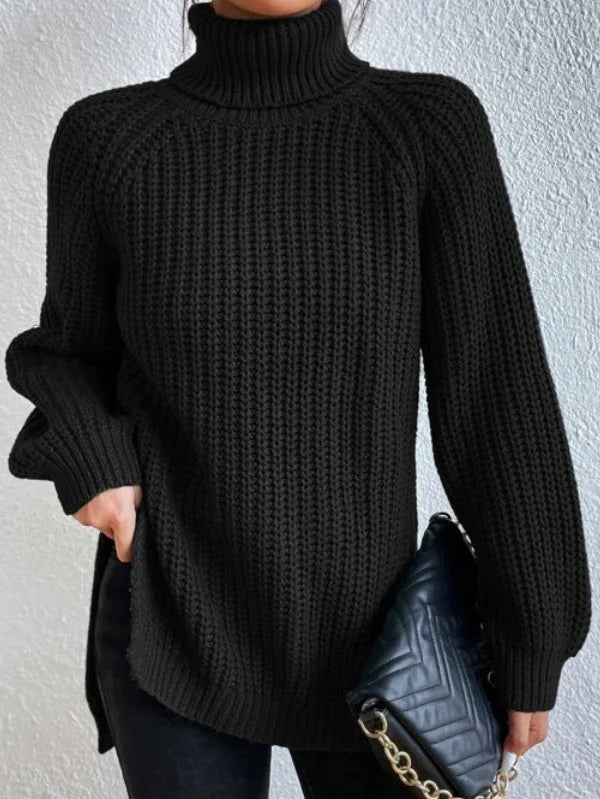 Kaye | Damen Stylischer Rollkragen Pullover | Lang