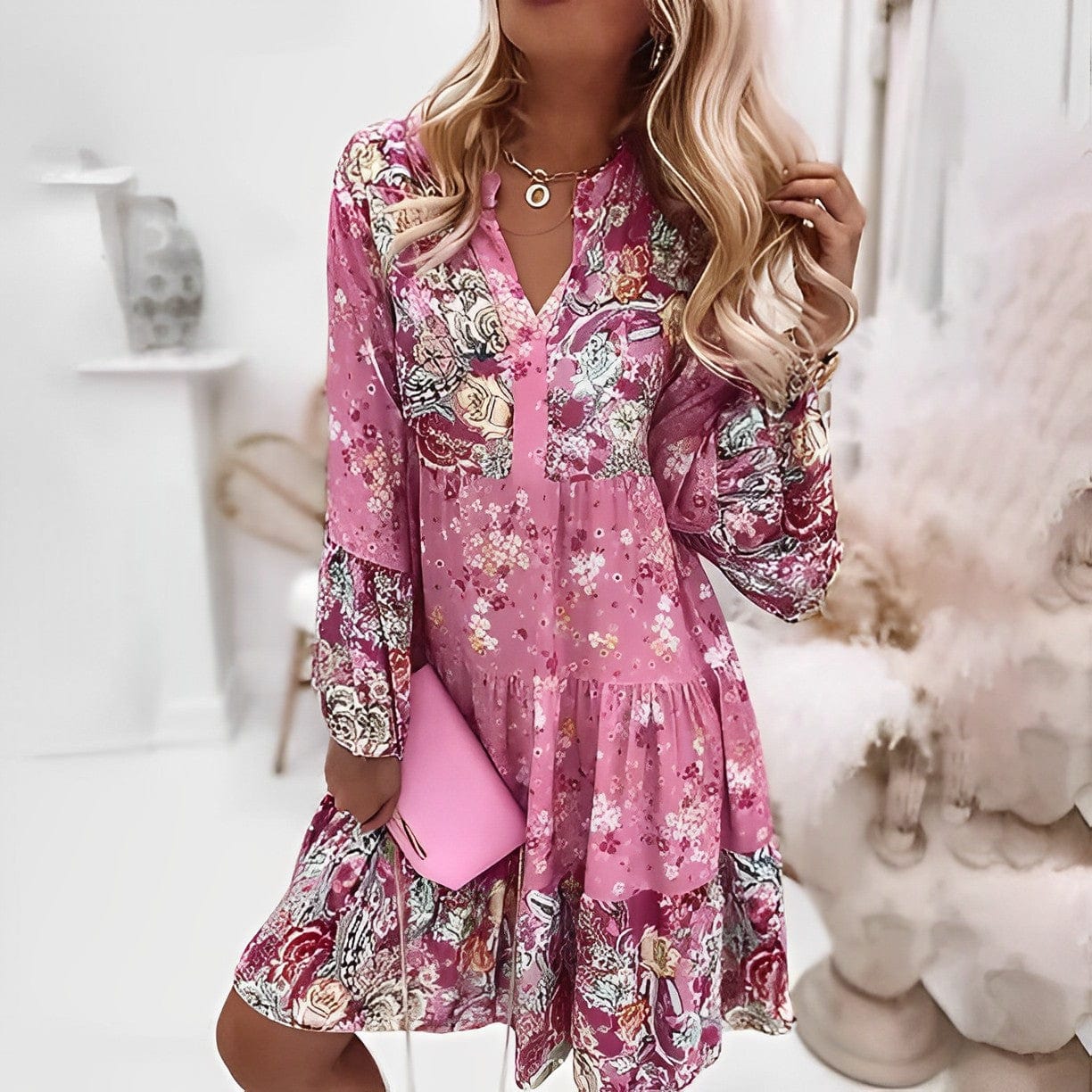 Langärmeliges Vintage-Kleid - Tanja
