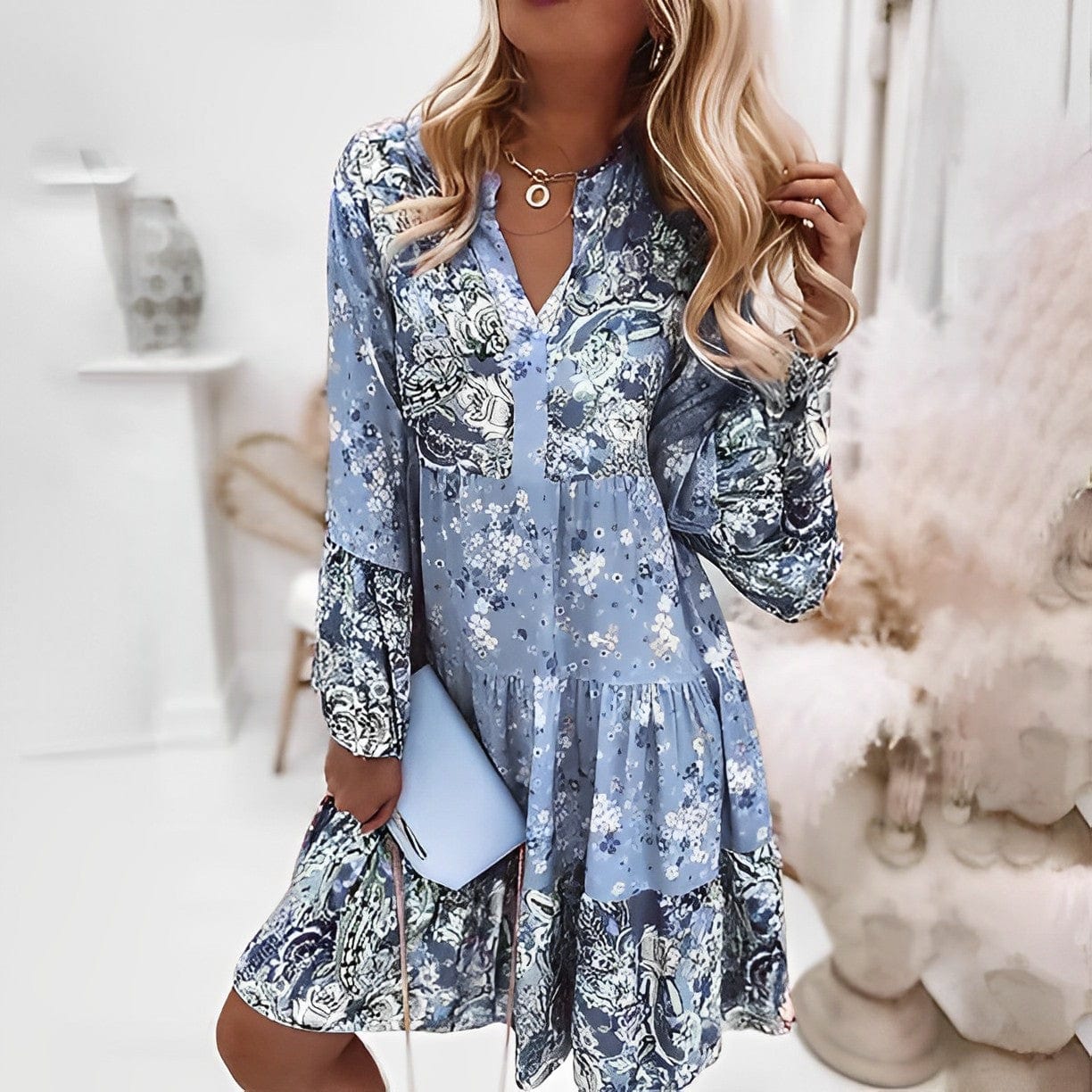 Langärmeliges Vintage-Kleid - Tanja