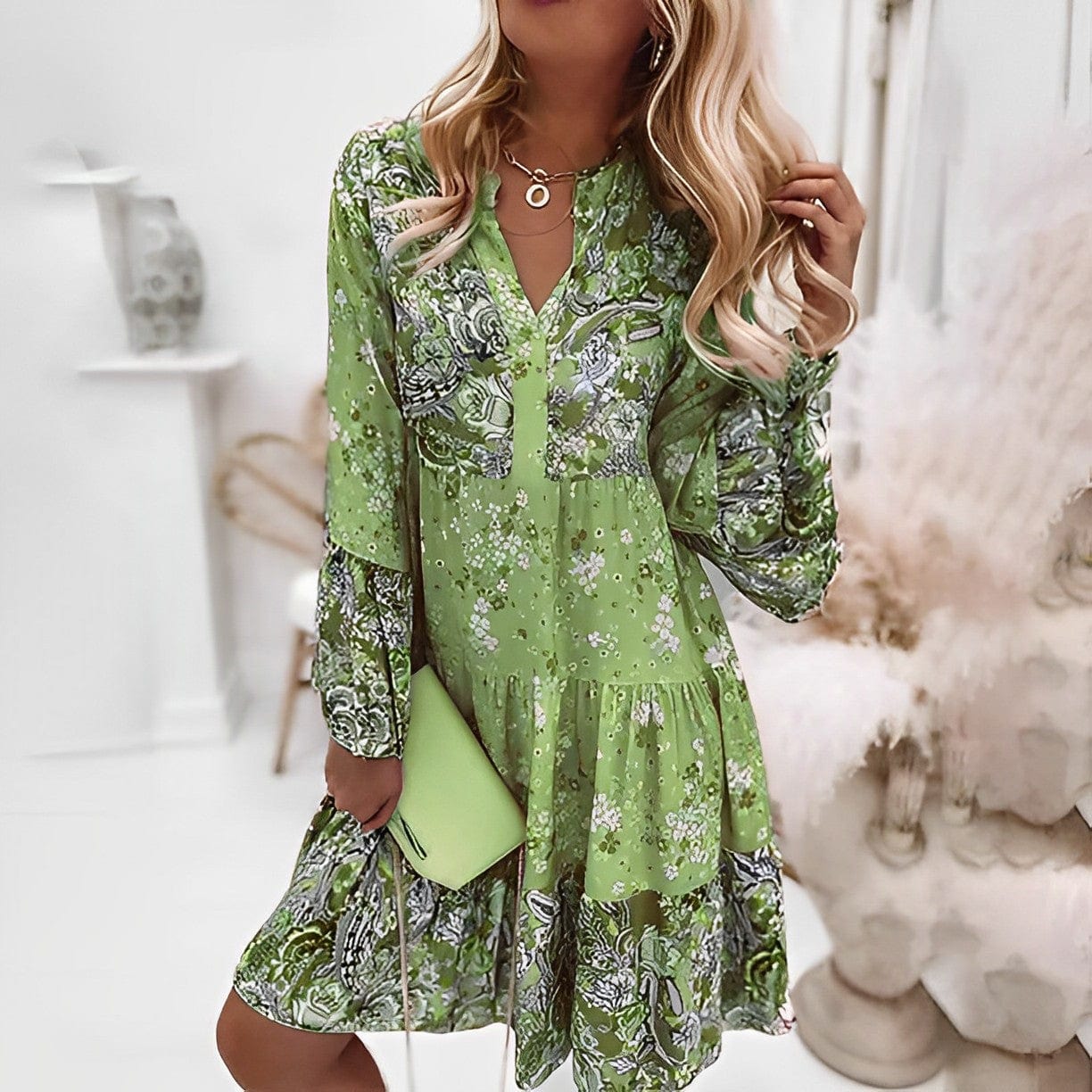 Langärmeliges Vintage-Kleid - Tanja