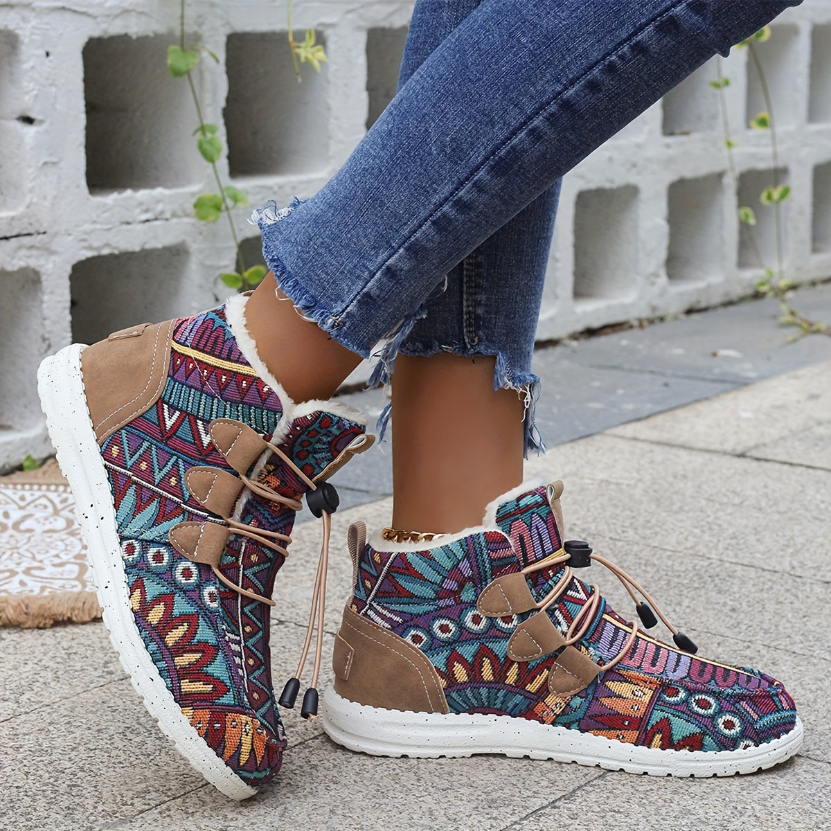 Geometrische Slip-On-Schuhe für Damen