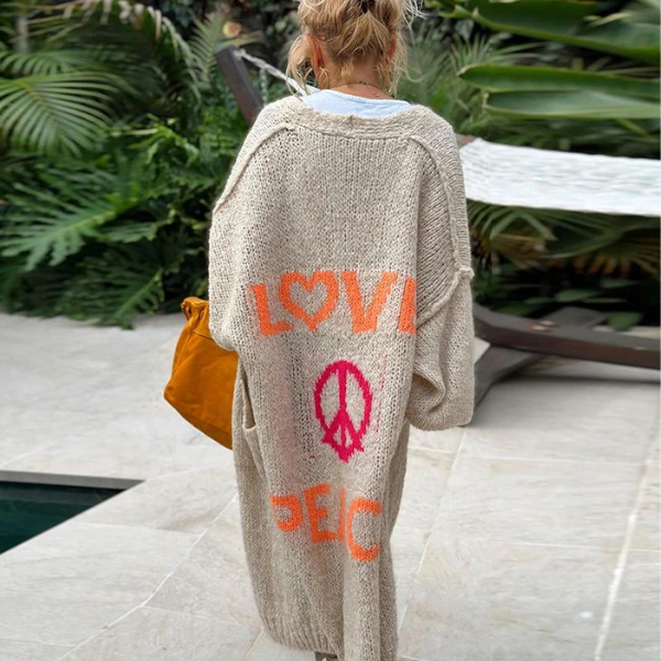 Ibiza - Stylische peace strickjacke