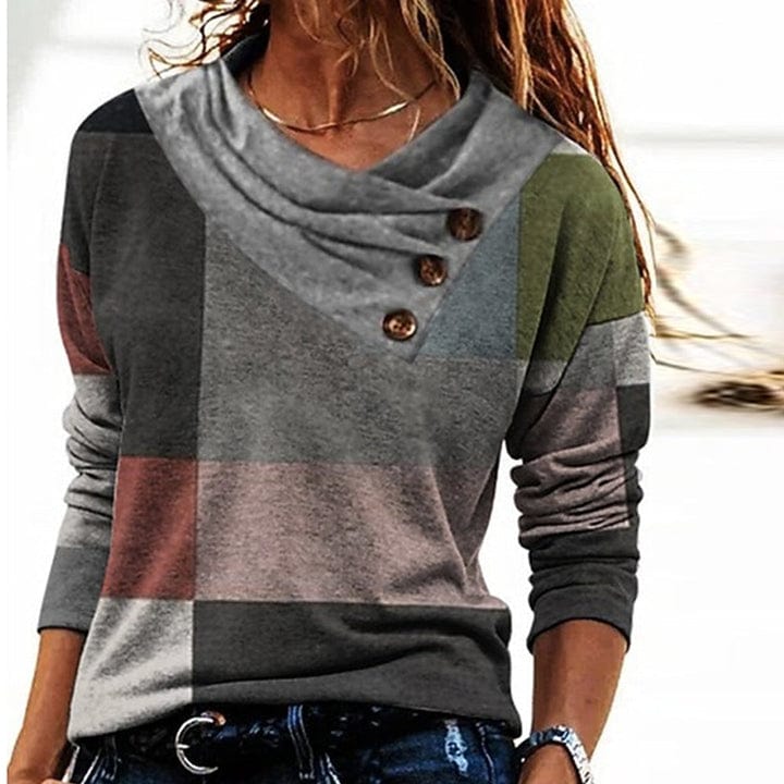 Lucia Comér® -  Eleganter Pullover mit hochgeschlagenem Kragen