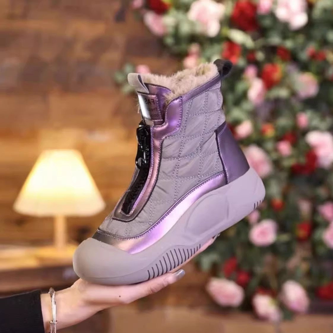 Dicke gepolsterte Stiefel für Damen