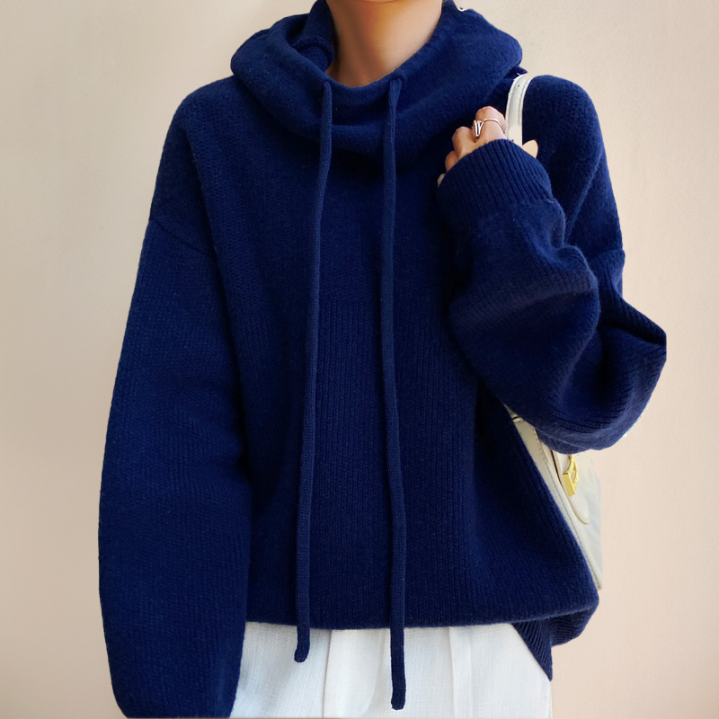 Kayra | Damen Rollkragen Kapuze Pullover | Winter