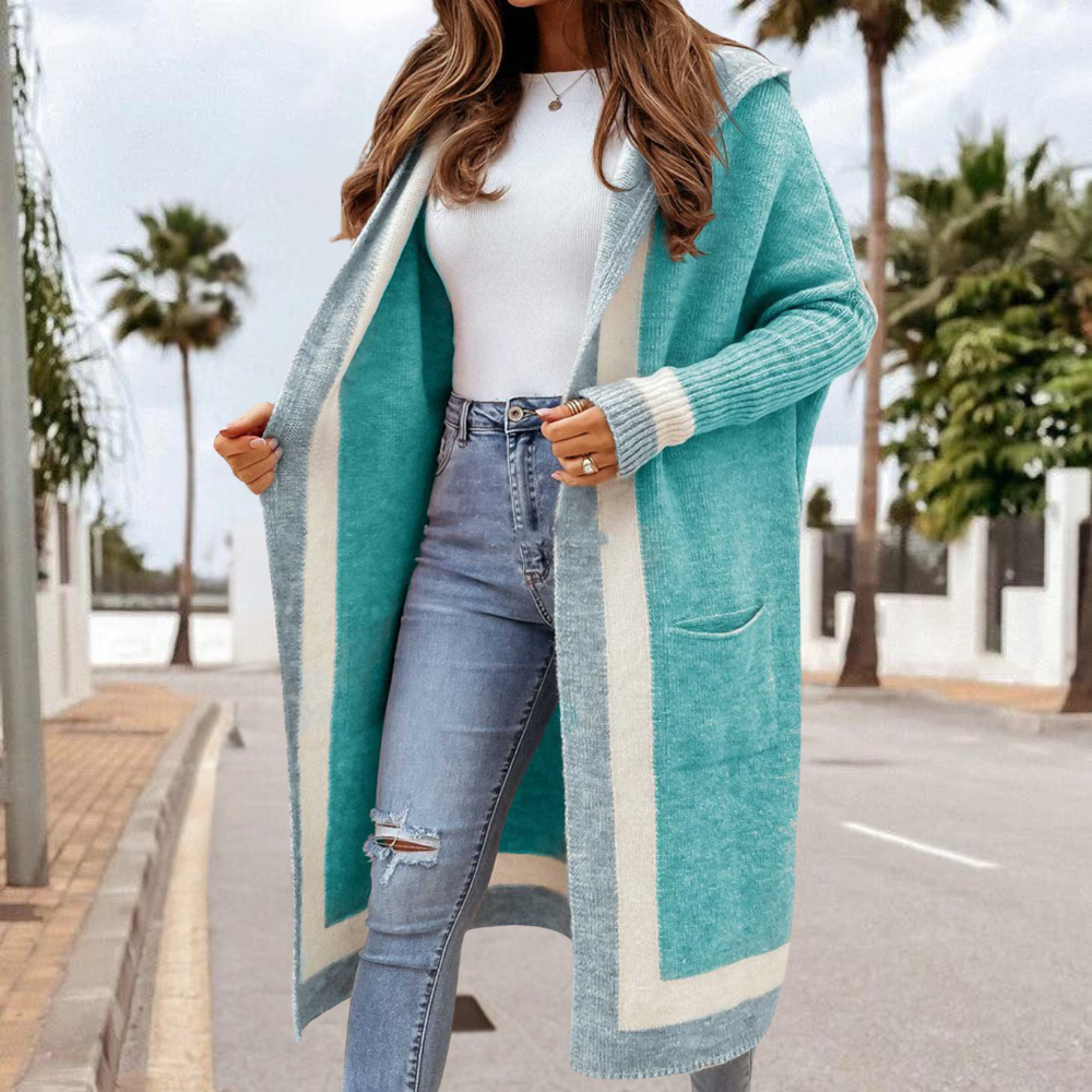 Stylische lange Strickjacke für Frauen - Kiona