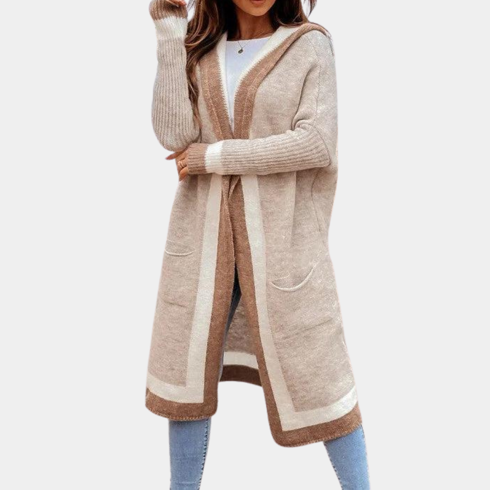 Stylische lange Strickjacke für Frauen - Kiona