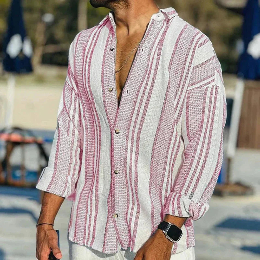 Marcellus | Herren Sommer Knopf Daunen Hemd | Longarm