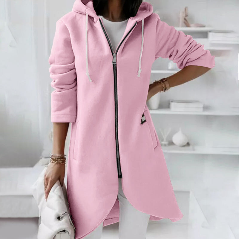 Amelie | Damen Stylische StrickJacken mit Reißverschluss | Lang