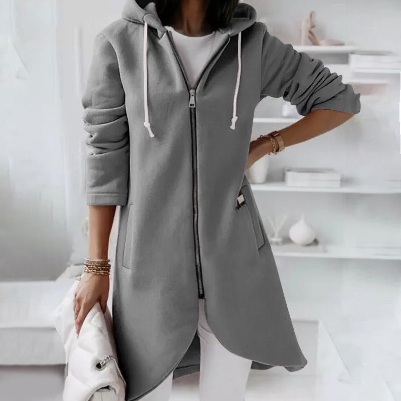 Amelie | Damen Stylische StrickJacken mit Reißverschluss | Lang