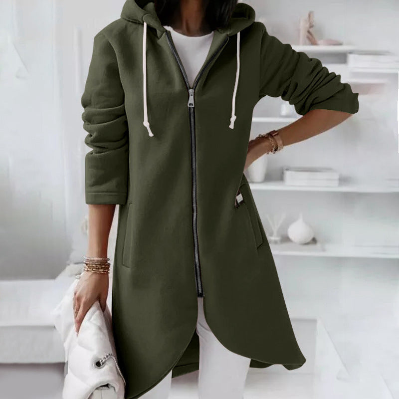 Amelie | Damen Stylische StrickJacken mit Reißverschluss | Lang