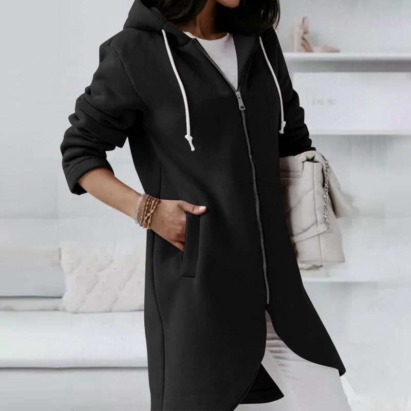 Amelie | Damen Stylische StrickJacken mit Reißverschluss | Lang