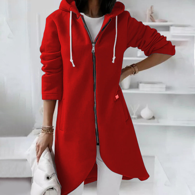Amelie | Damen Stylische StrickJacken mit Reißverschluss | Lang