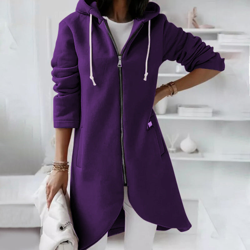 Amelie | Damen Stylische StrickJacken mit Reißverschluss | Lang